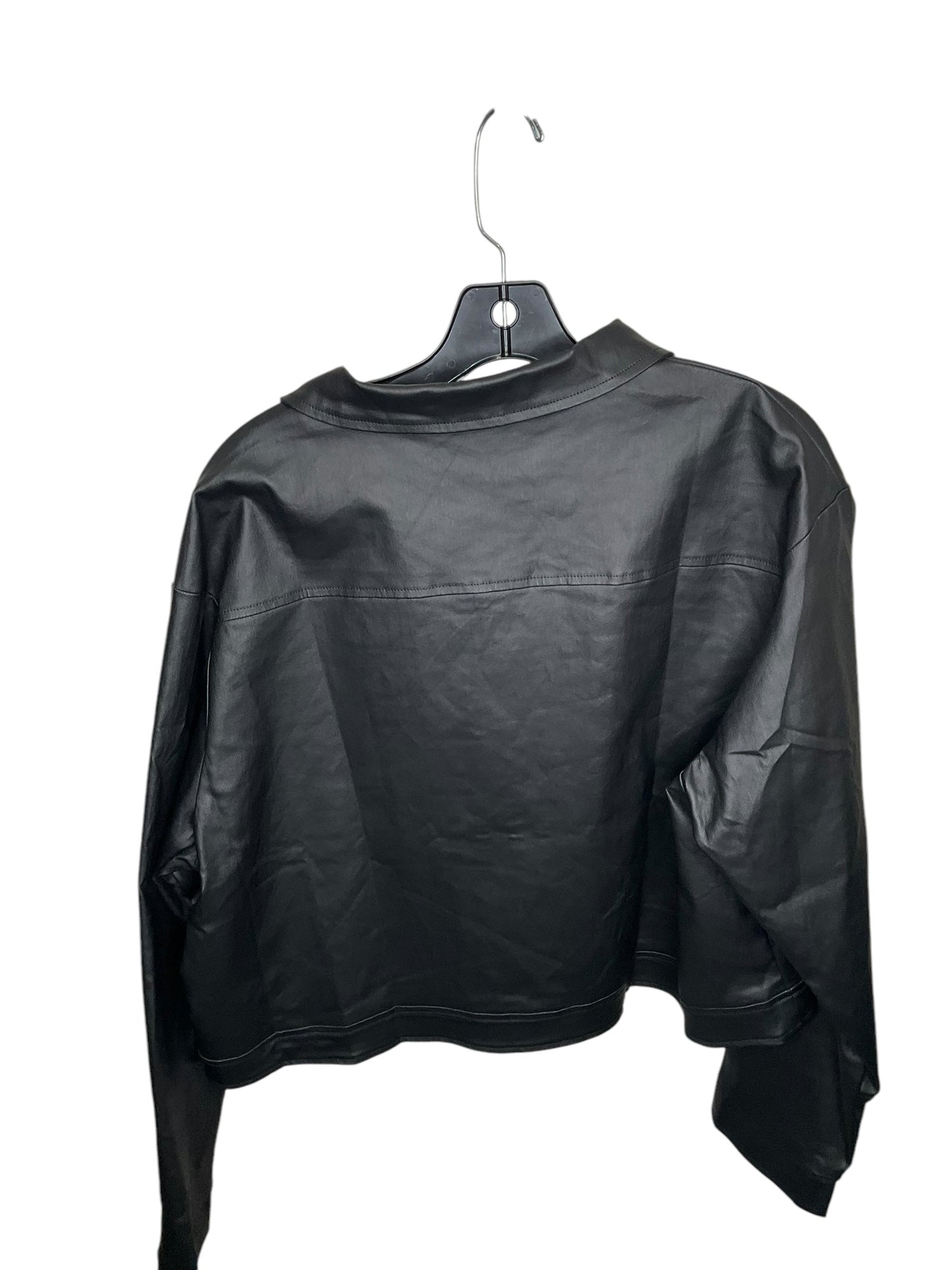 Jacket Leather By Clothes Mentor In Black, Size: 1x