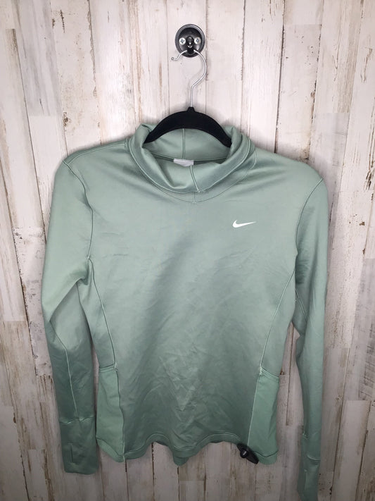 Green Athletic Top Long Sleeve Crewneck Nike, Size M