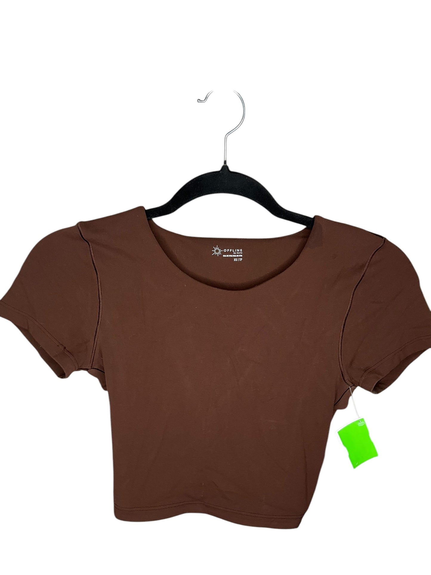 Athletic Top Short Sleeve By Aerie In Brown, Size: Xs