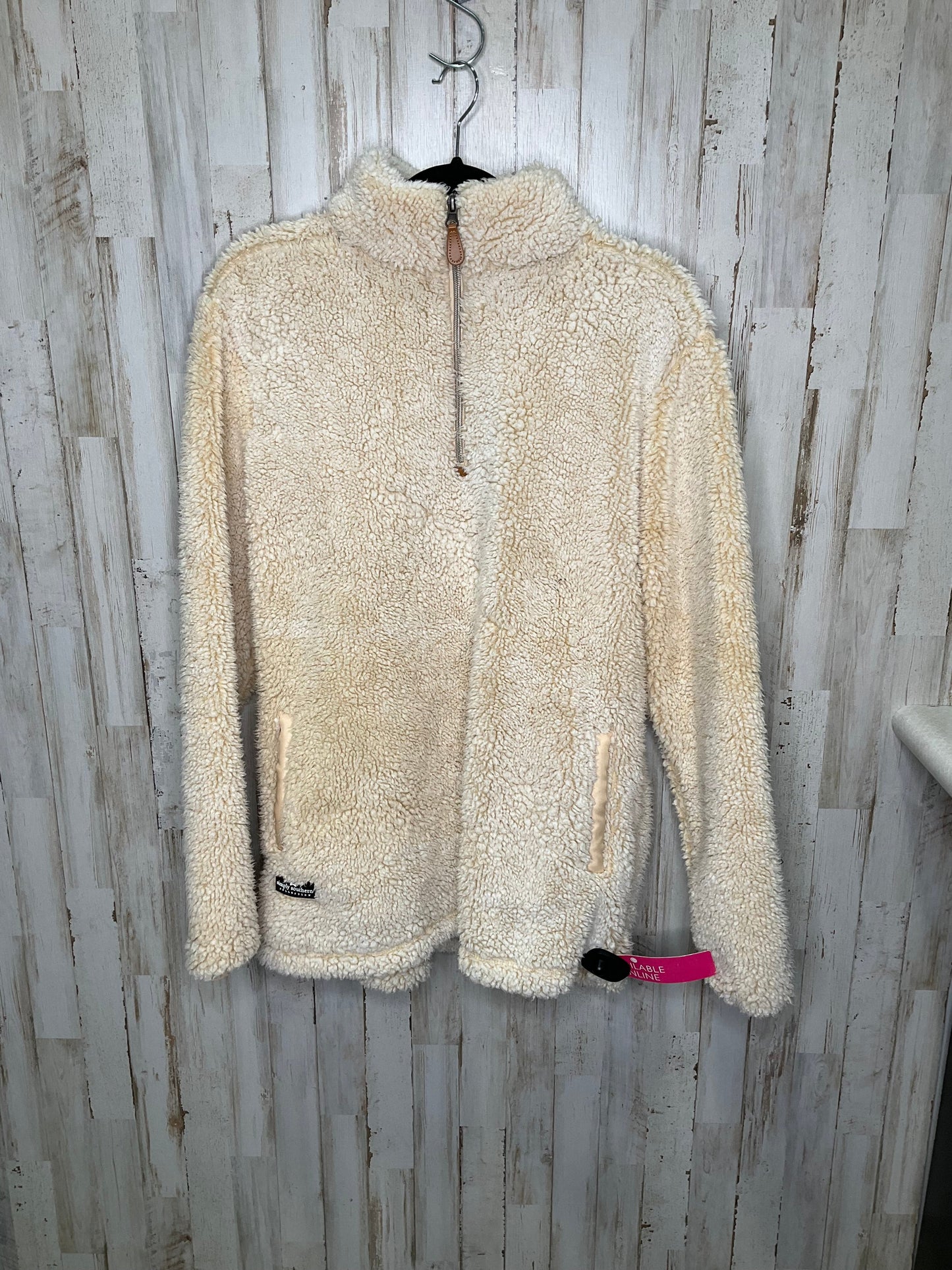 Jacket Faux Fur & Sherpa By Simply Southern In Cream, Size: L