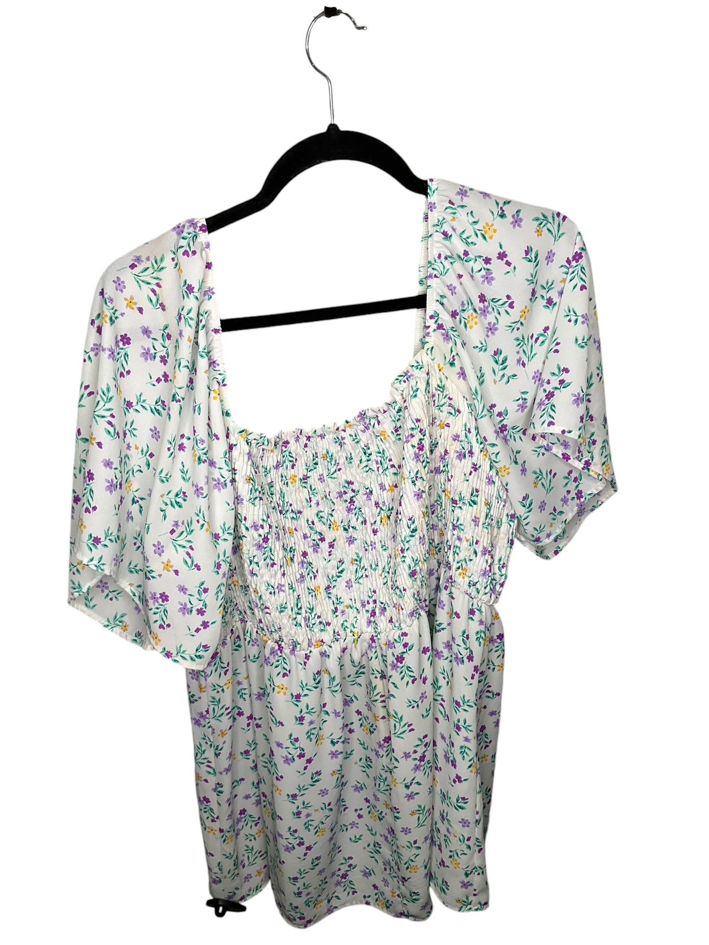 Top Short Sleeve By Chicsoul In Floral Print, Size: 3x