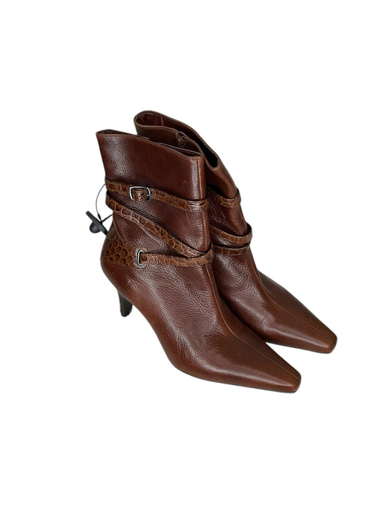 Boots Ankle Heels By Antonio Melani In Brown, Size: 7.5