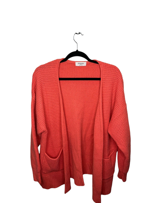 Cardigan By Zenana Outfitters In Coral, Size: 1x