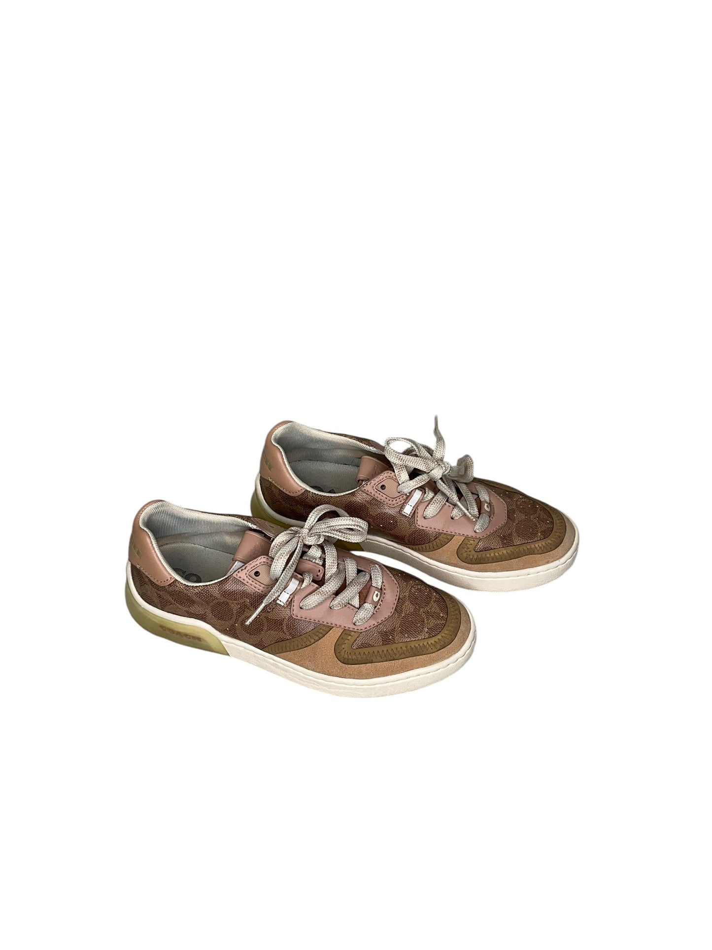 Shoes Sneakers By Coach In Brown & Pink, Size: 7.5