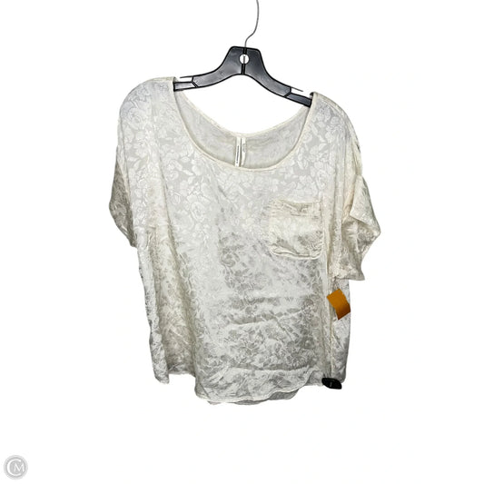 Top Short Sleeve By Anthropologie In Cream, Size: M