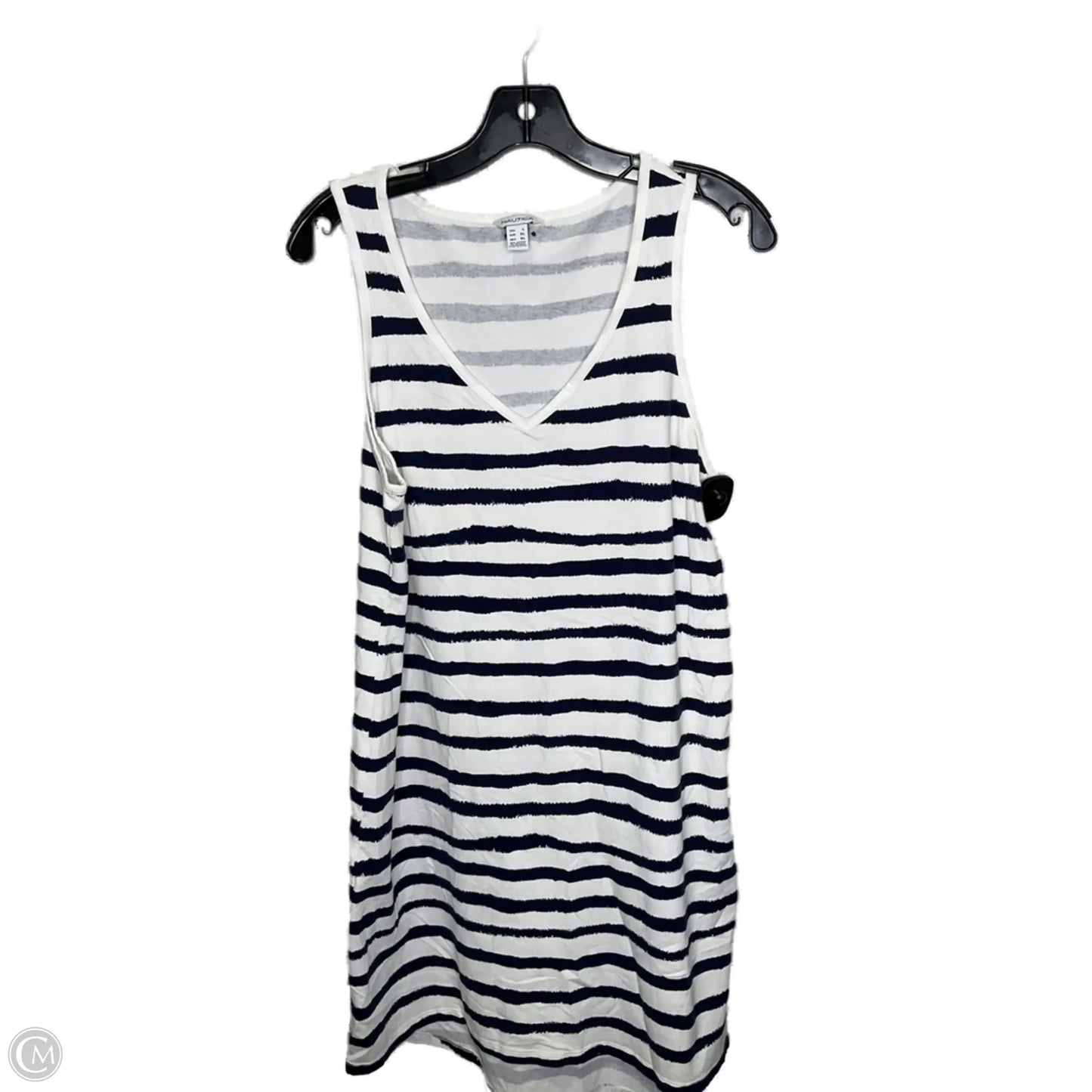 Dress Casual Midi By Nautica In Striped Pattern, Size: L