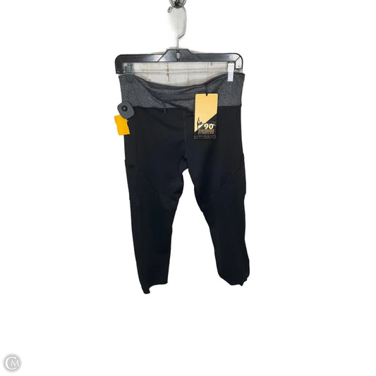 Athletic Capris By 90 Degrees By Reflex In Black & Grey, Size: M