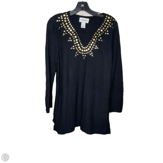 Top Long Sleeve By Peck And Peck In Black, Size: L