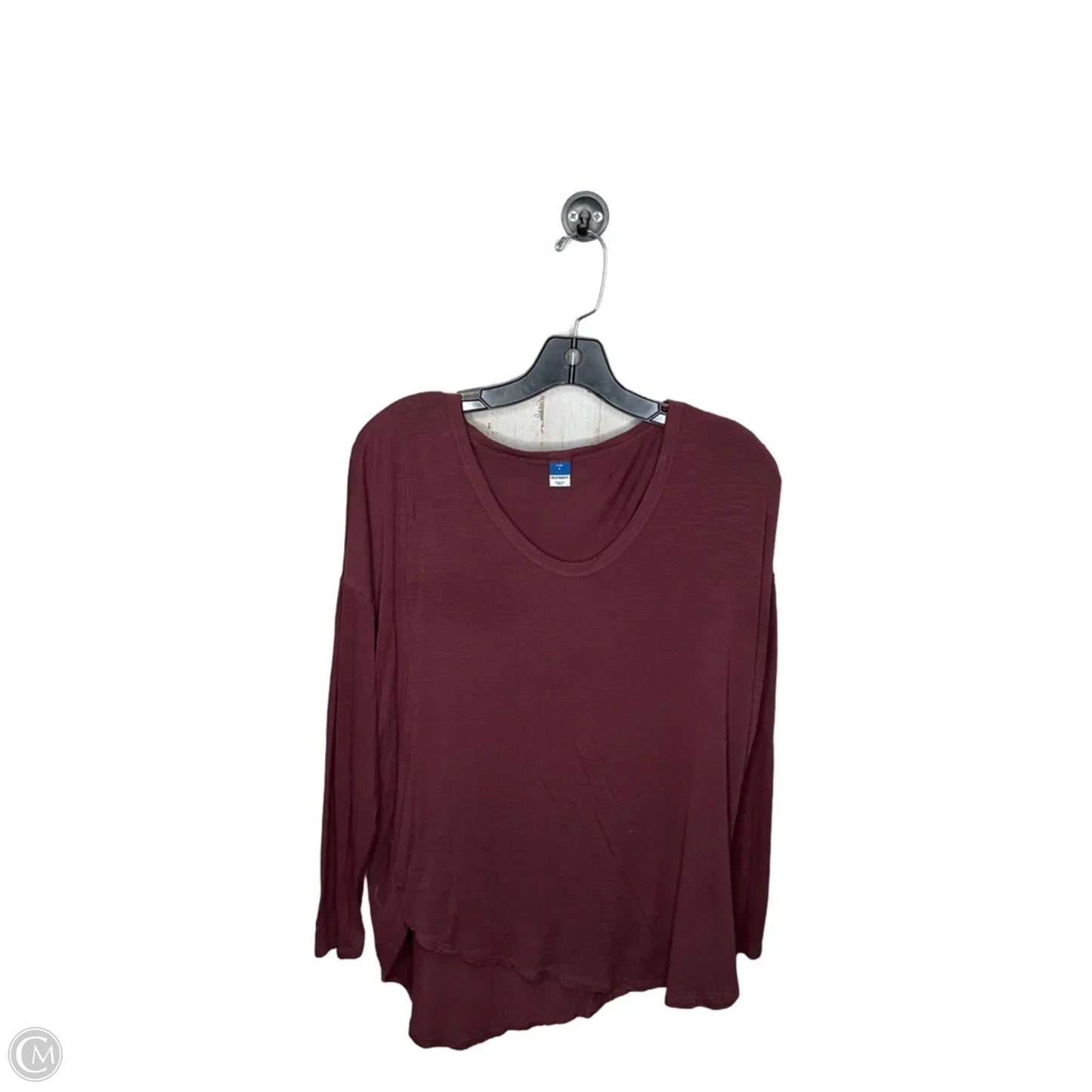 Top Long Sleeve Basic By Old Navy In Maroon, Size: S