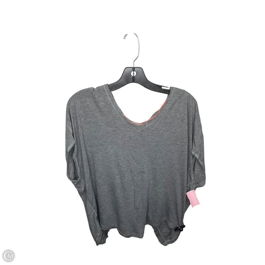 Athletic Top Short Sleeve By Lululemon In Grey, Size: S