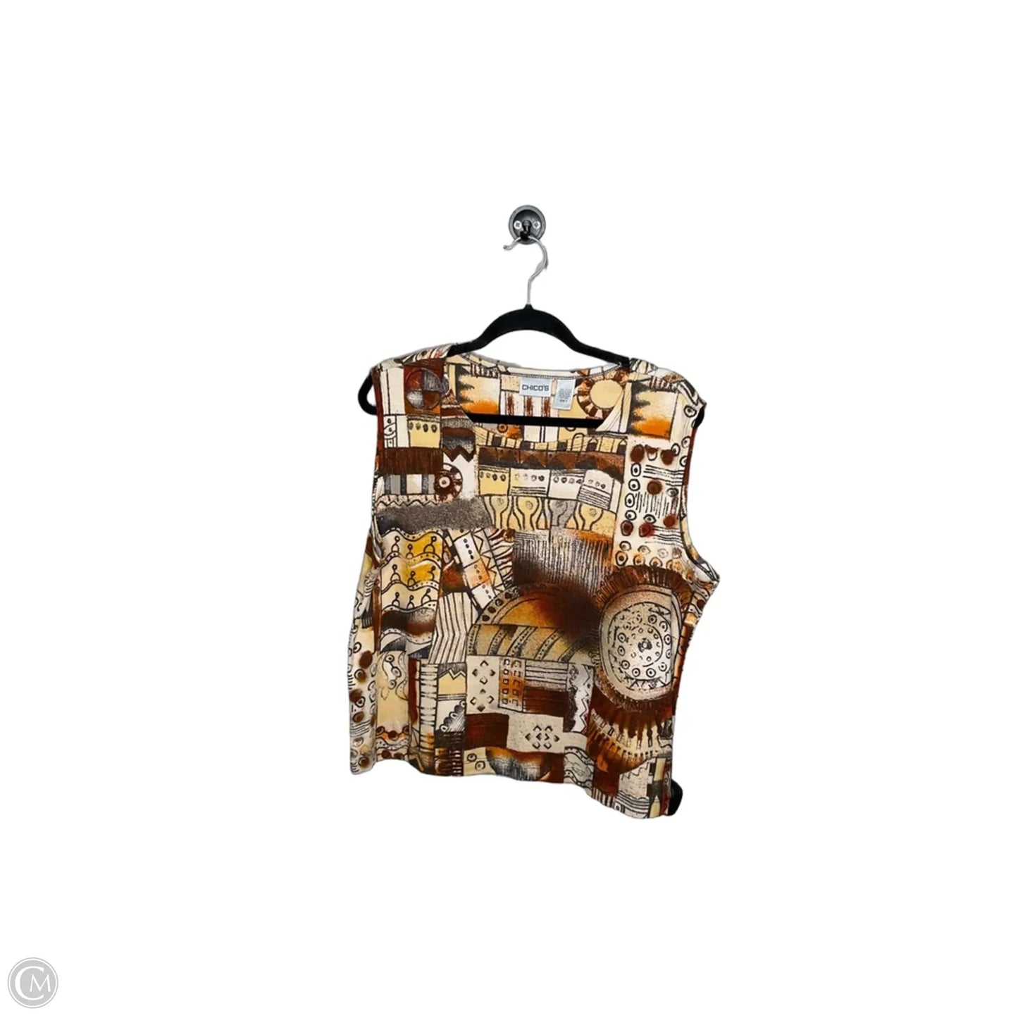 Top Sleeveless By Chicos In Tan, Size: Xl