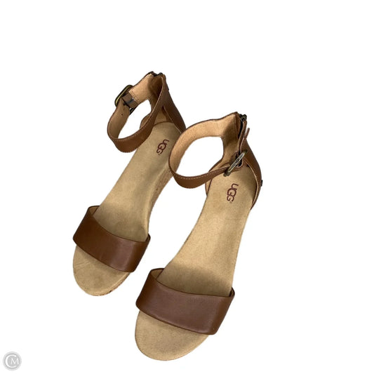 Sandals Designer By Ugg In Tan, Size: 10