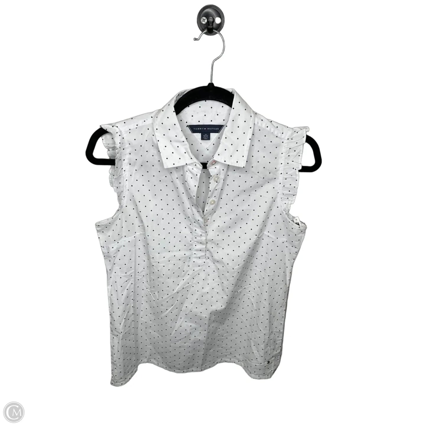 Top Sleeveless By Tommy Hilfiger In Polkadot Pattern, Size: Xs
