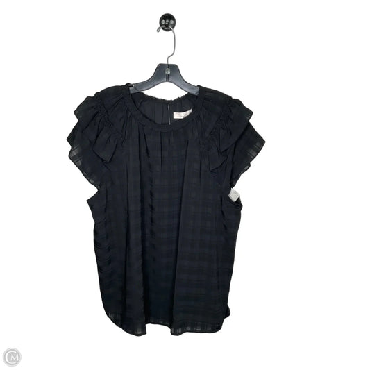 Top Short Sleeve By Loft In Black, Size: Xl