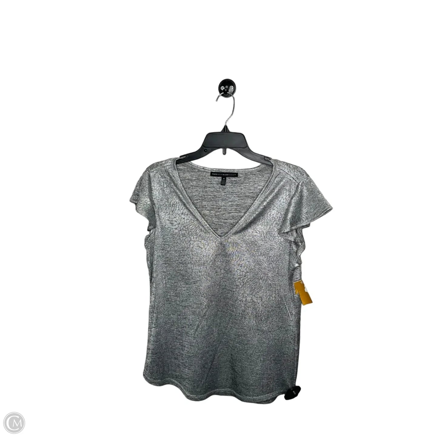 Top Short Sleeve By White House Black Market In Silver, Size: M