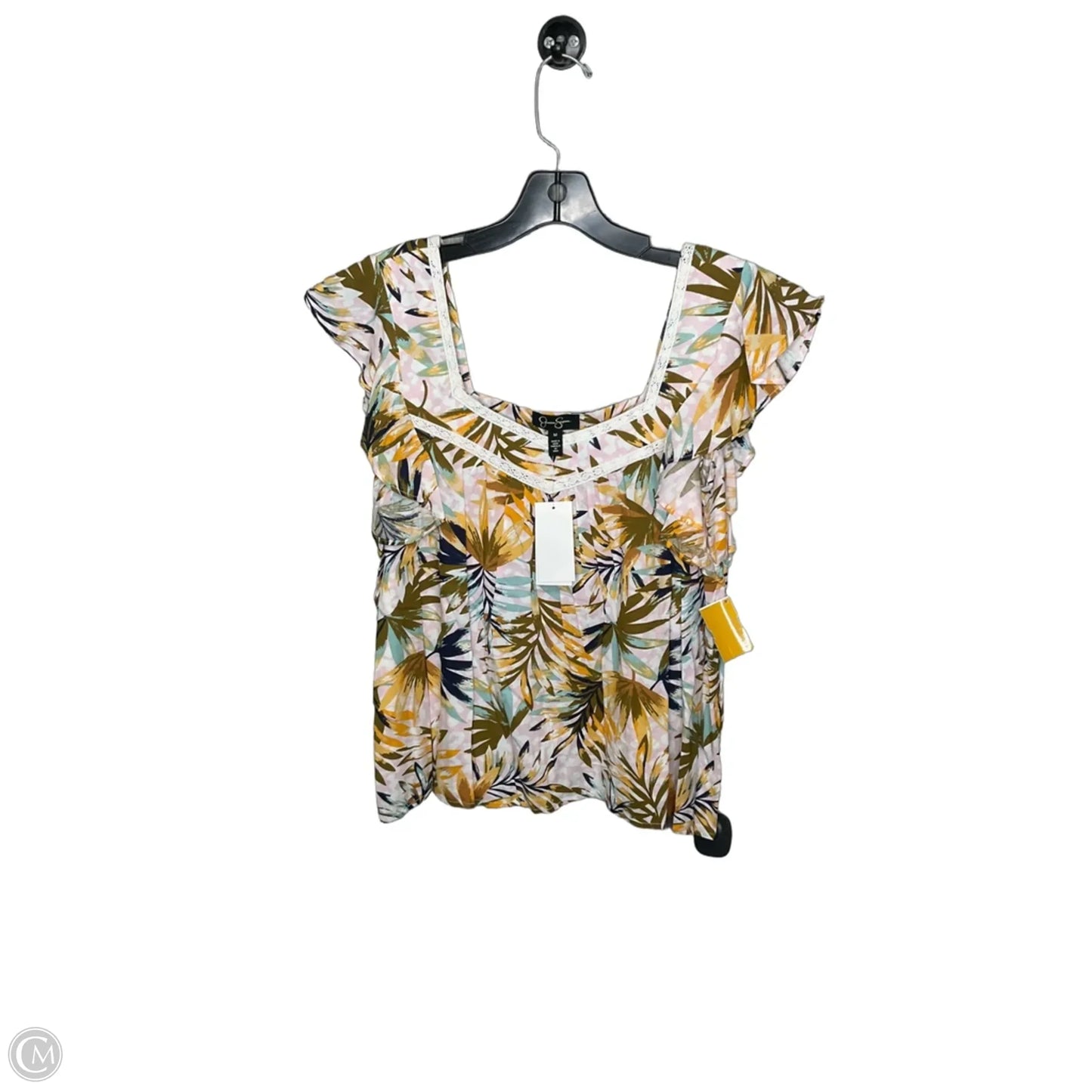 Top Short Sleeve By Jessica Simpson In Floral Print, Size: M