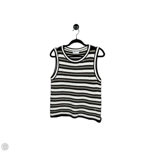 Top Sleeveless By Nine West In Striped Pattern, Size: L