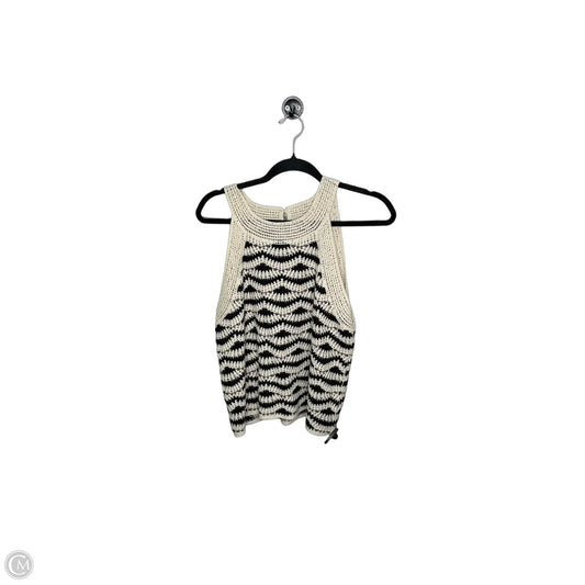 Top Sleeveless By Loft In Black & Cream, Size: M