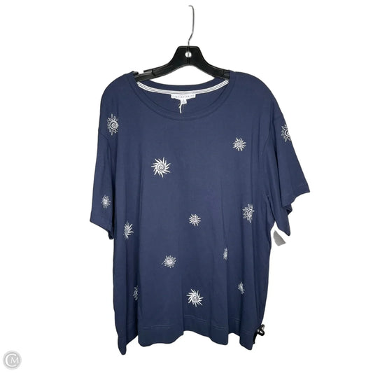 Top Short Sleeve By Jane And Delancey In Navy, Size: 1x