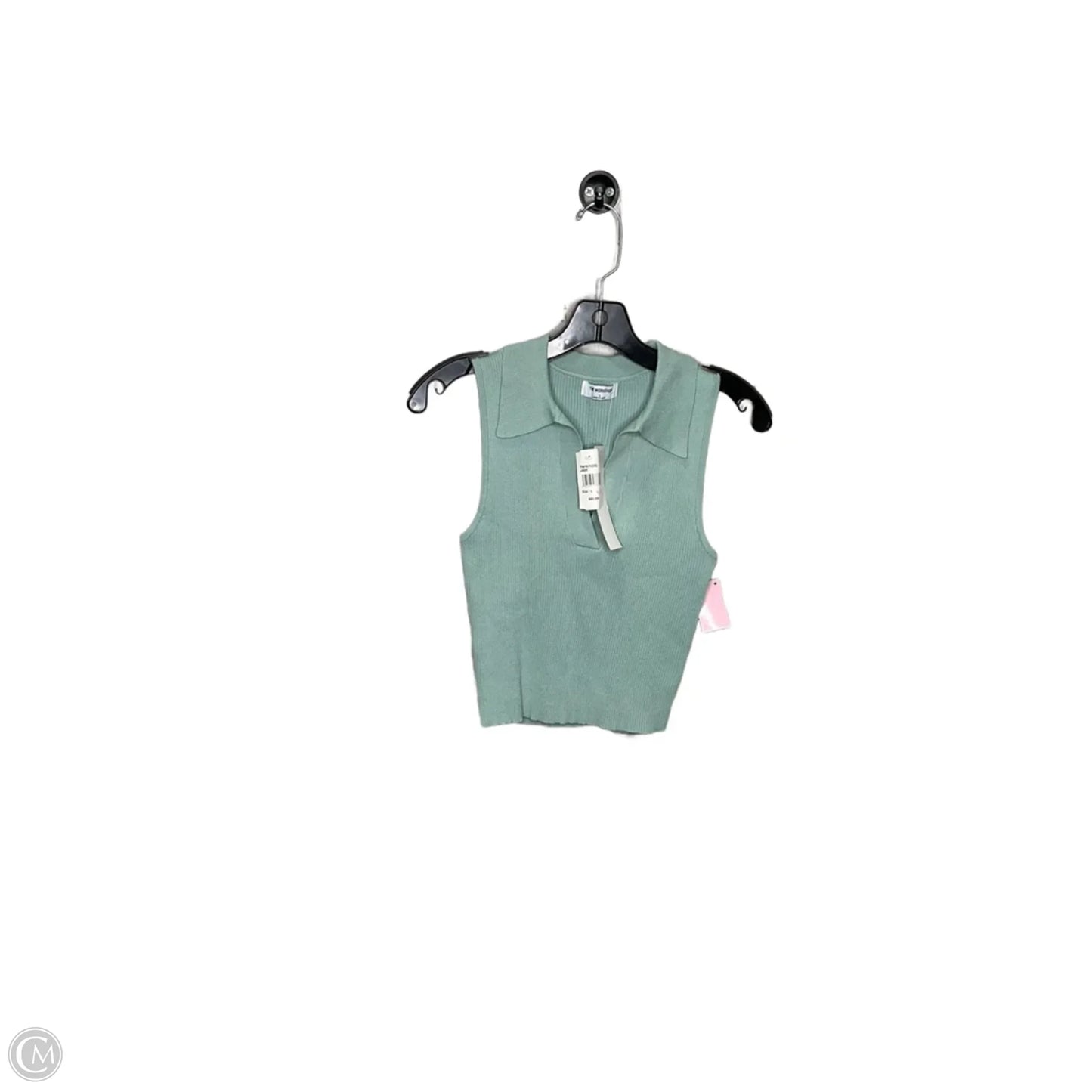 Vest Sweater By Clothes Mentor In Green, Size: L