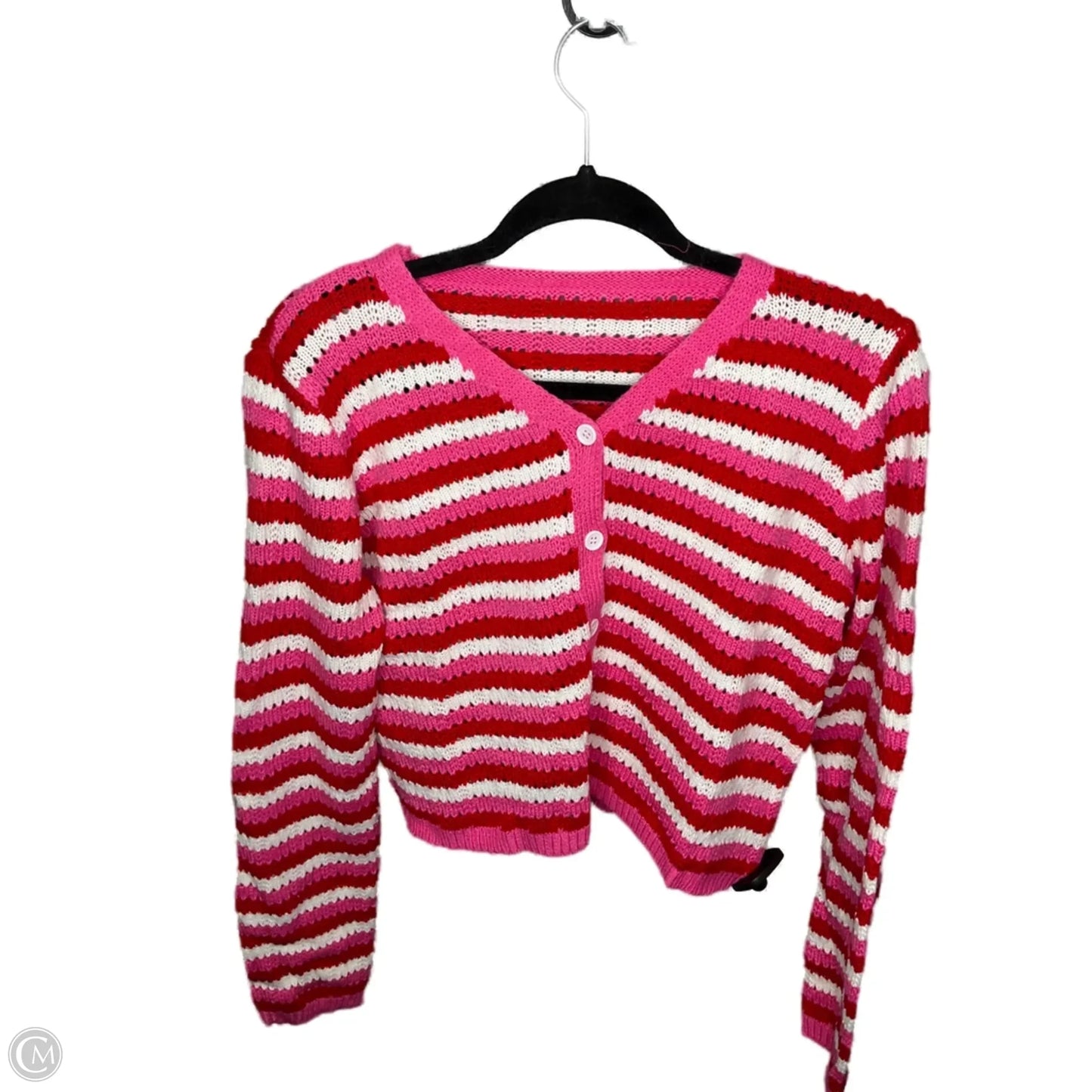 Cardigan By Cupshe In Pink & Red, Size: M
