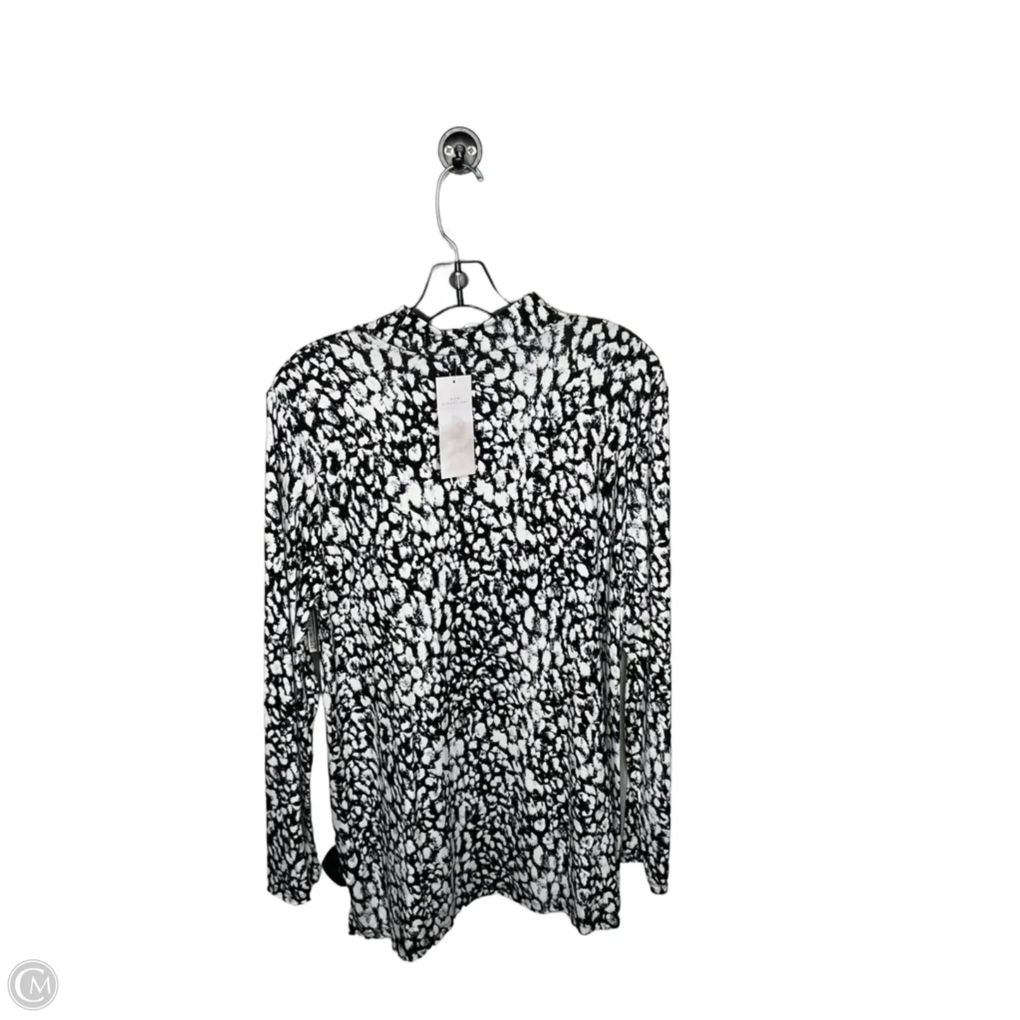 Top Long Sleeve By New Directions In Black & White, Size: Xl