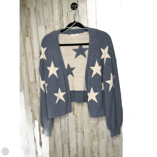 Cardigan By Moon And Madison In Blue & Cream, Size: S