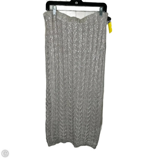 Skirt Maxi By Vince Camuto In Silver, Size: L