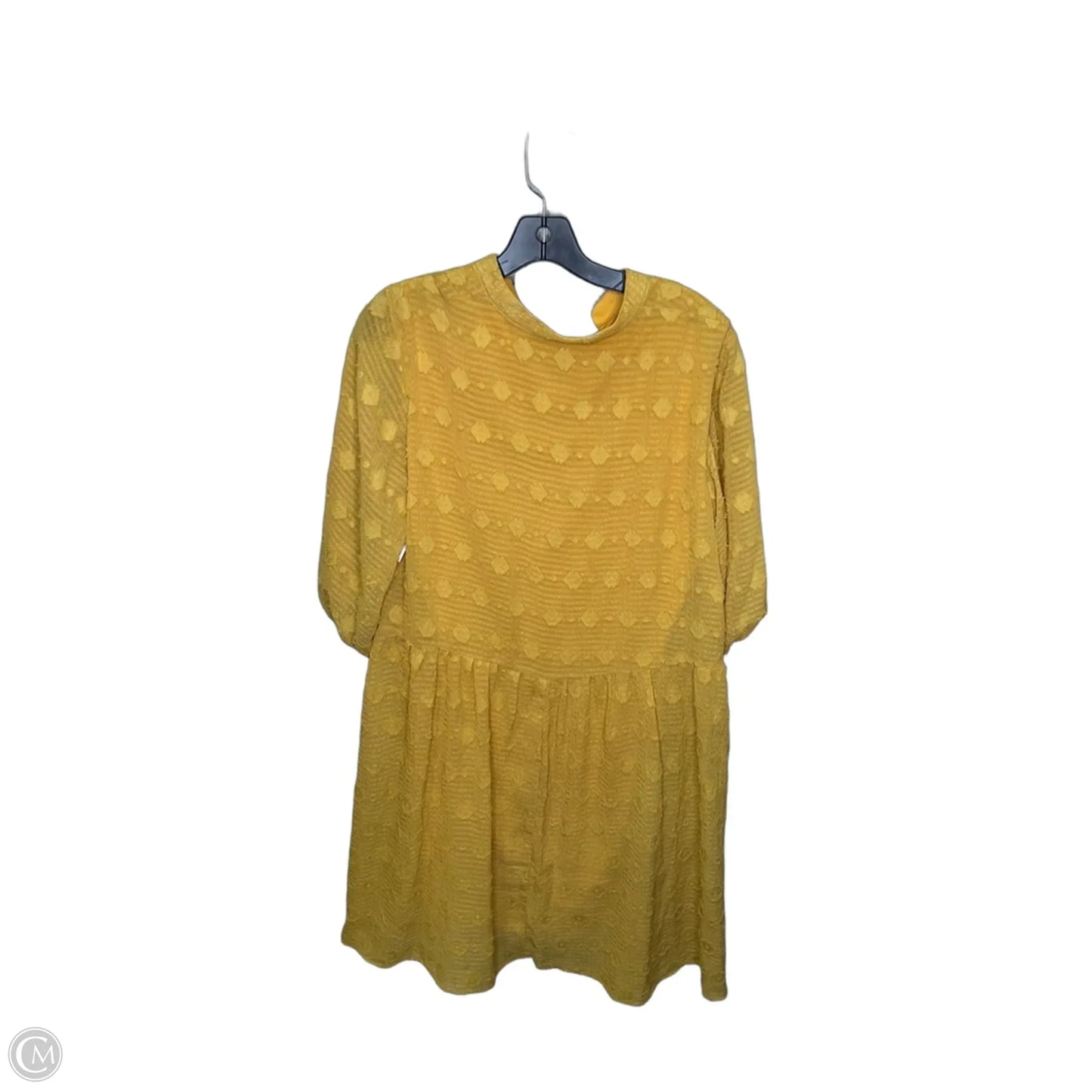 Dress Casual Midi By Sandra Darren In Yellow, Size: 14