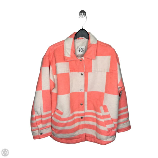 Jacket Fleece By Bdg In Pink & White, Size: S