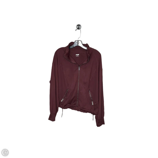 Athletic Jacket By Avia In Maroon, Size: L