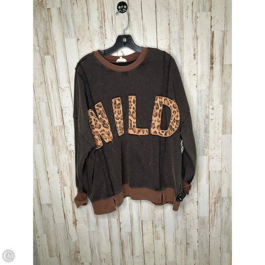 Sweatshirt Crewneck By Easel In Brown, Size: S