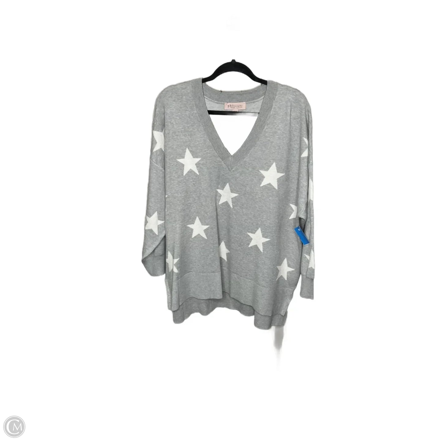 Sweater By Philosophy In Grey, Size: 2x