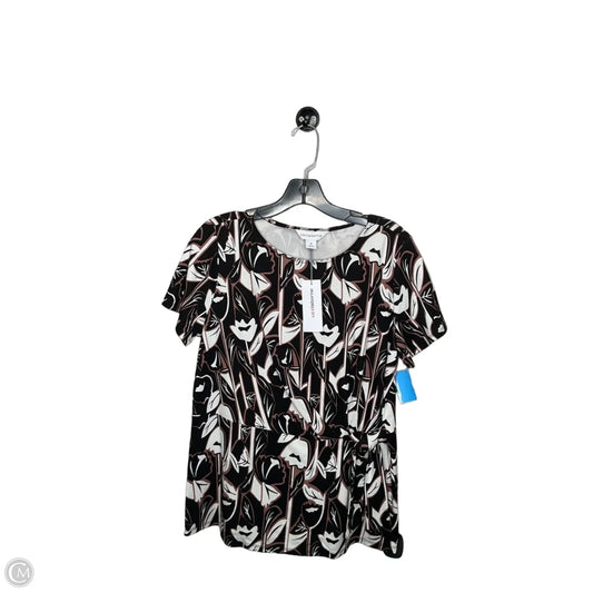 Top Short Sleeve By Liz Claiborne In Floral Print, Size: M