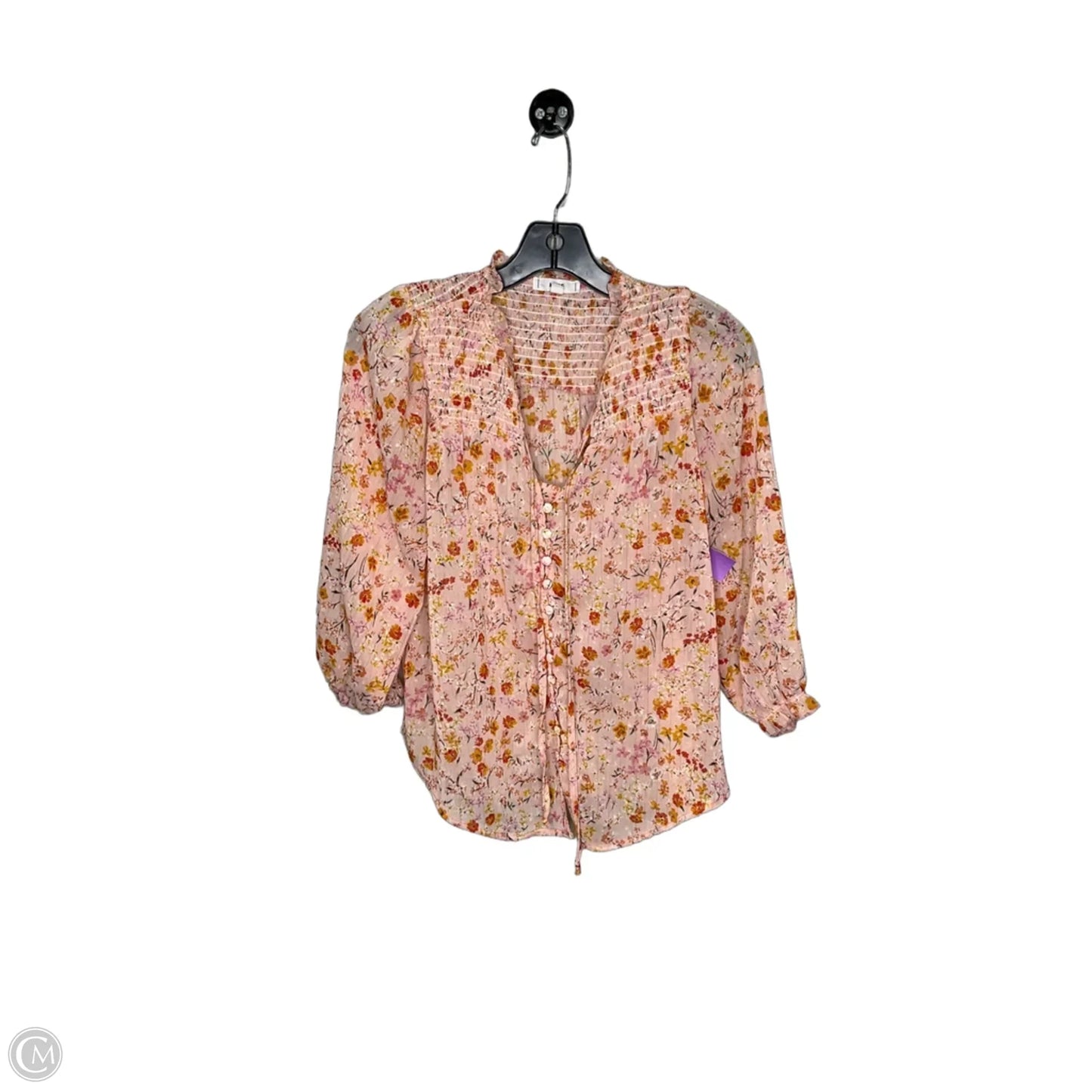 Top Long Sleeve By Mine In Floral Print, Size: S