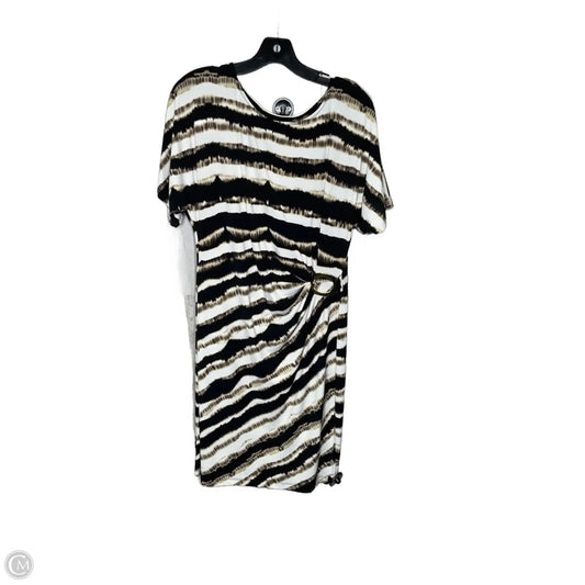 Dress Casual Midi By Calvin Klein In Black & Brown, Size: M