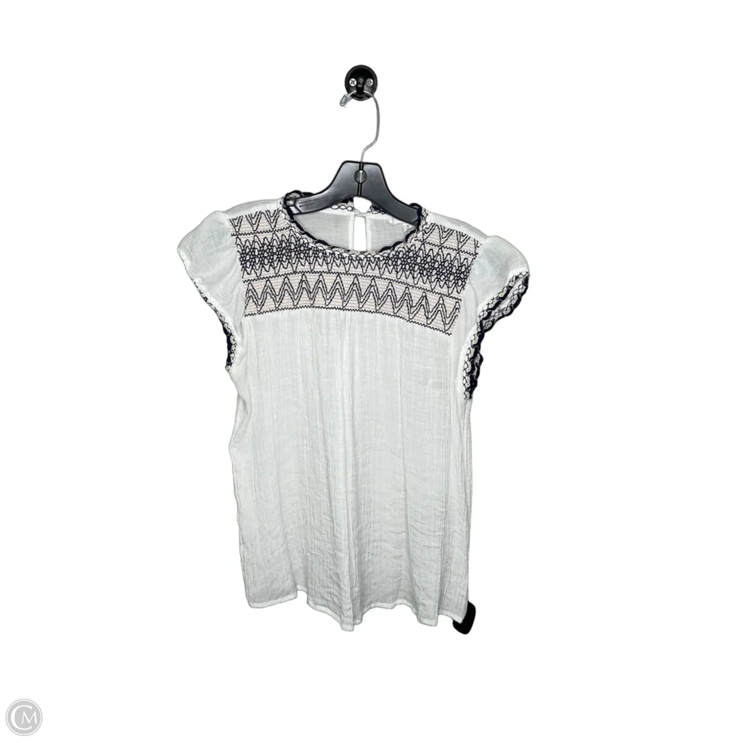 Top Short Sleeve By Mine In White, Size: L