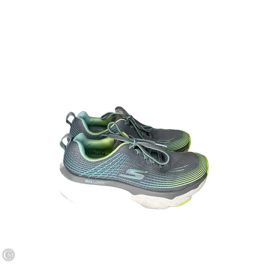 Shoes Athletic By Skechers In Green & Grey, Size: 7
