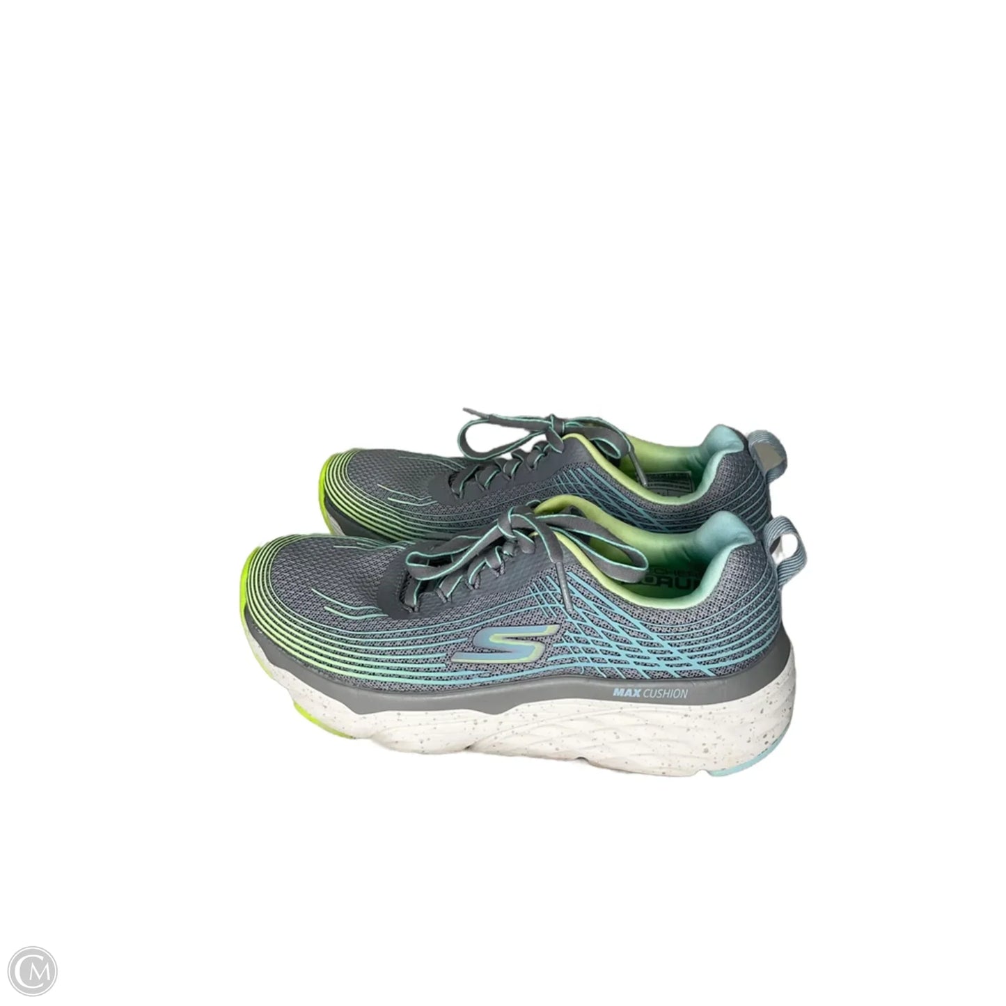 Shoes Athletic By Skechers In Green & Grey, Size: 7