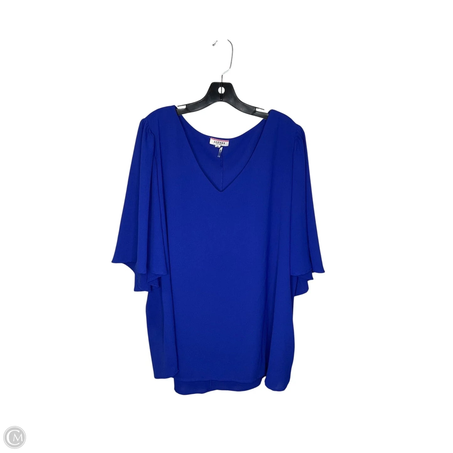 Top Short Sleeve By Andree By Unit In Blue, Size: 3x