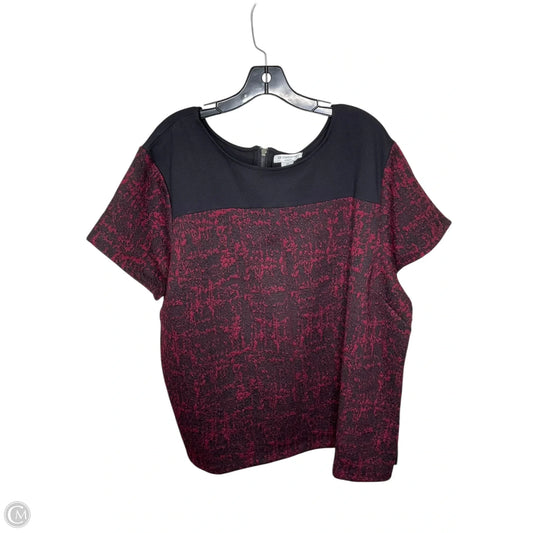 Top Short Sleeve By Liz Claiborne In Black & Purple, Size: 3x