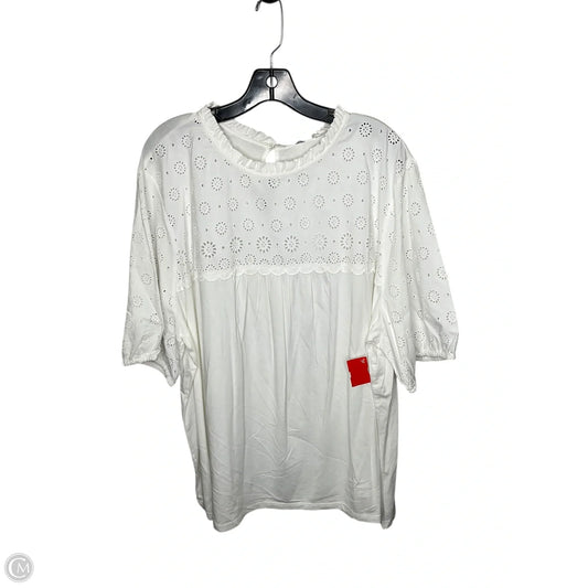 Top Short Sleeve By Crown And Ivy In White, Size: 3x