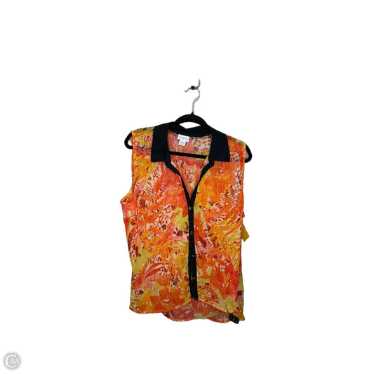 Top Sleeveless By Jaclyn Smith In Orange, Size: Xl