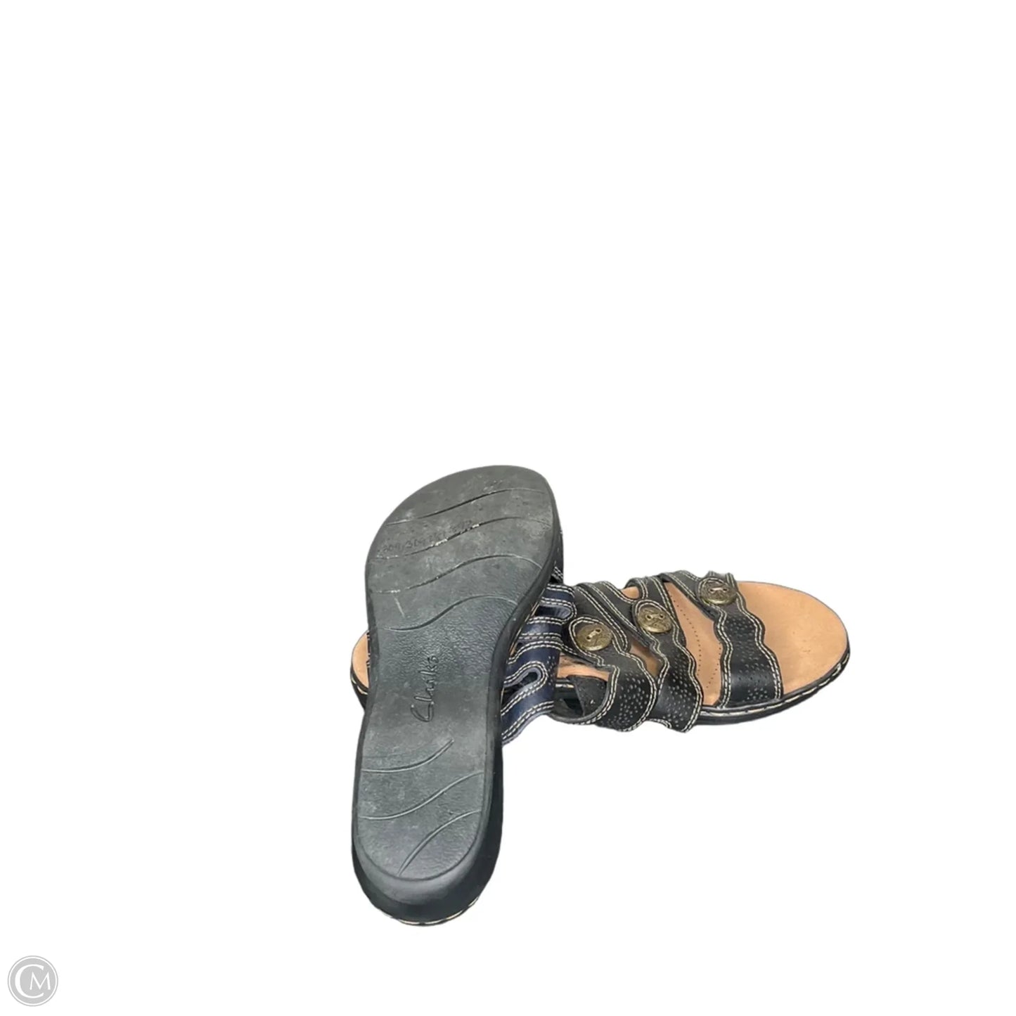 Sandals Flats By Clarks In Navy, Size: 8