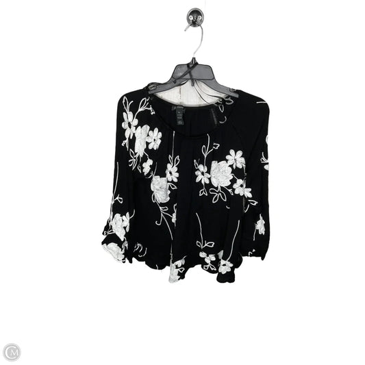 Top Long Sleeve By Inc In Black & White, Size: Xl