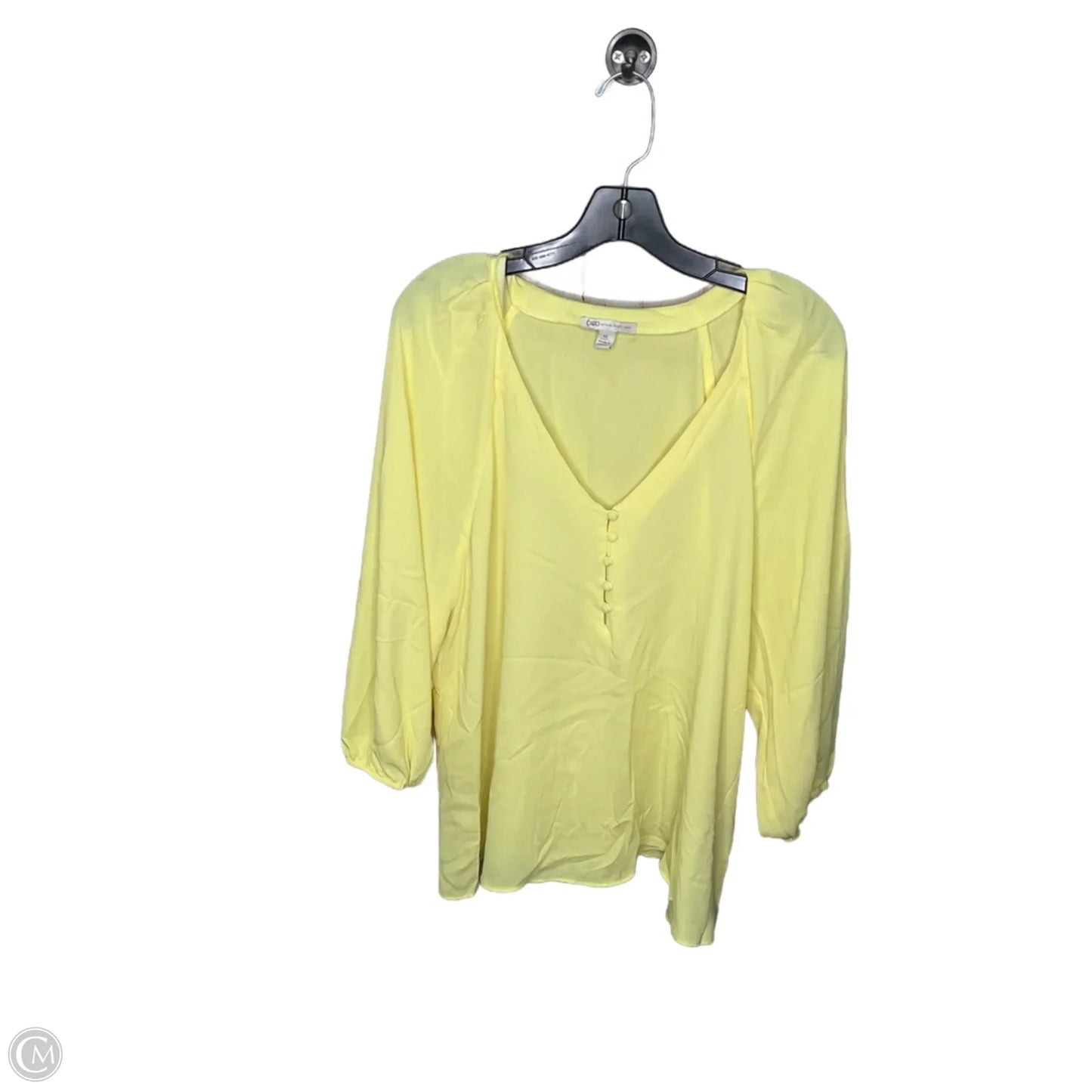 Top Long Sleeve By Cato In Yellow, Size: Xl