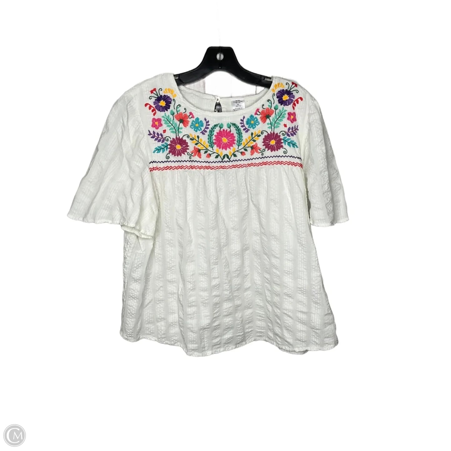 Top Short Sleeve By Clothes Mentor In Floral Print, Size: Xl