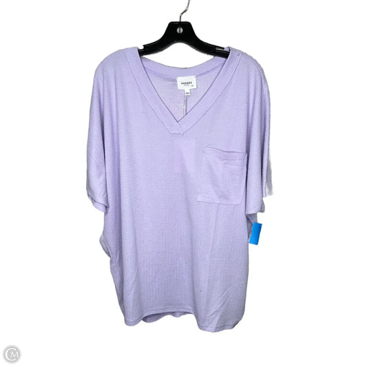 Top Short Sleeve By Andree By Unit In Purple, Size: 2x