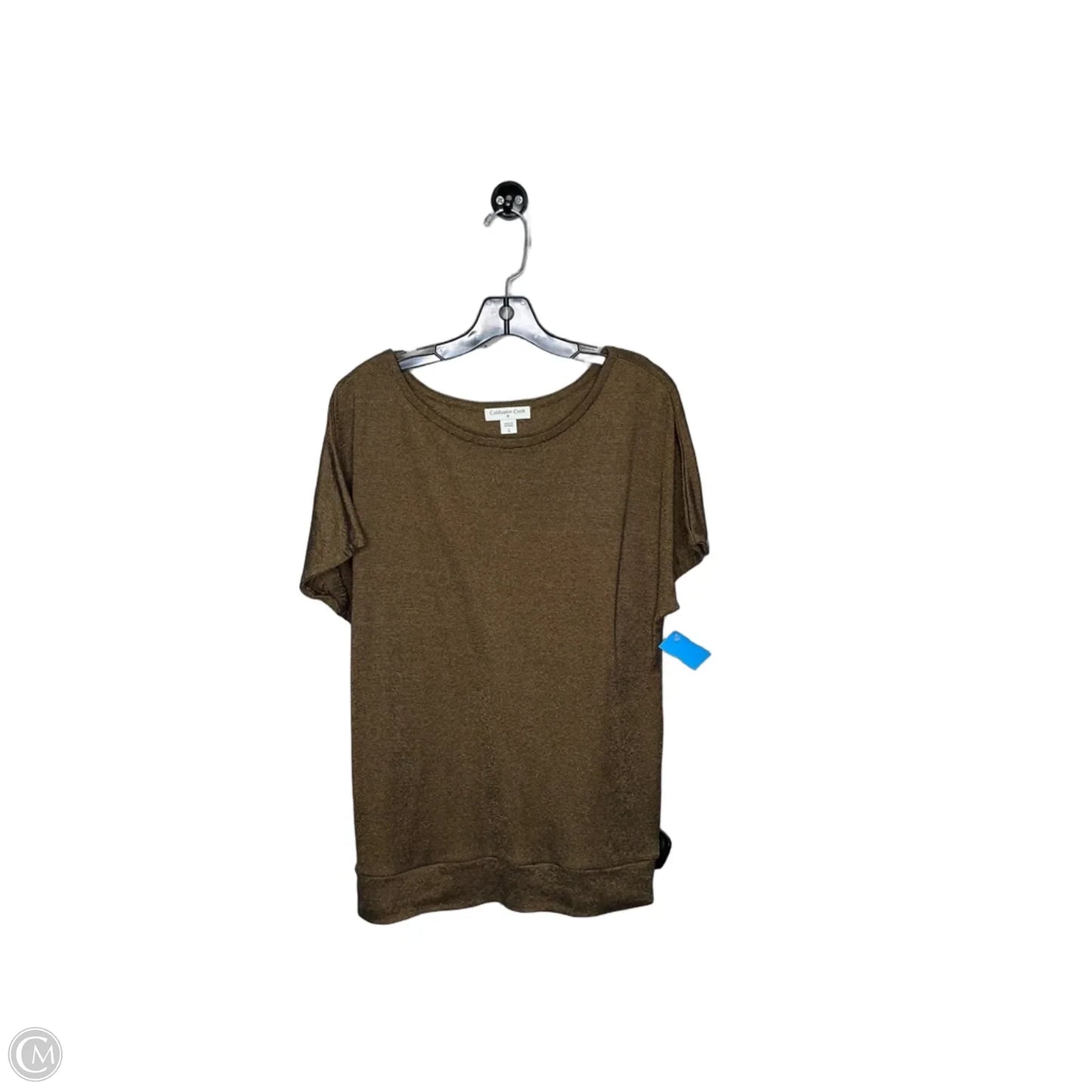 Top Short Sleeve By Coldwater Creek In Black & Gold, Size: 14