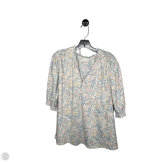 Top 3/4 Sleeve By Melloday In Floral Print, Size: 2x